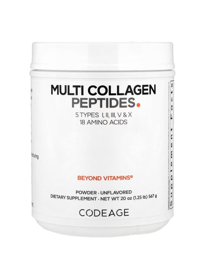 Multi Collagen Peptides Powder, Unflavored, 20 oz (567 g)